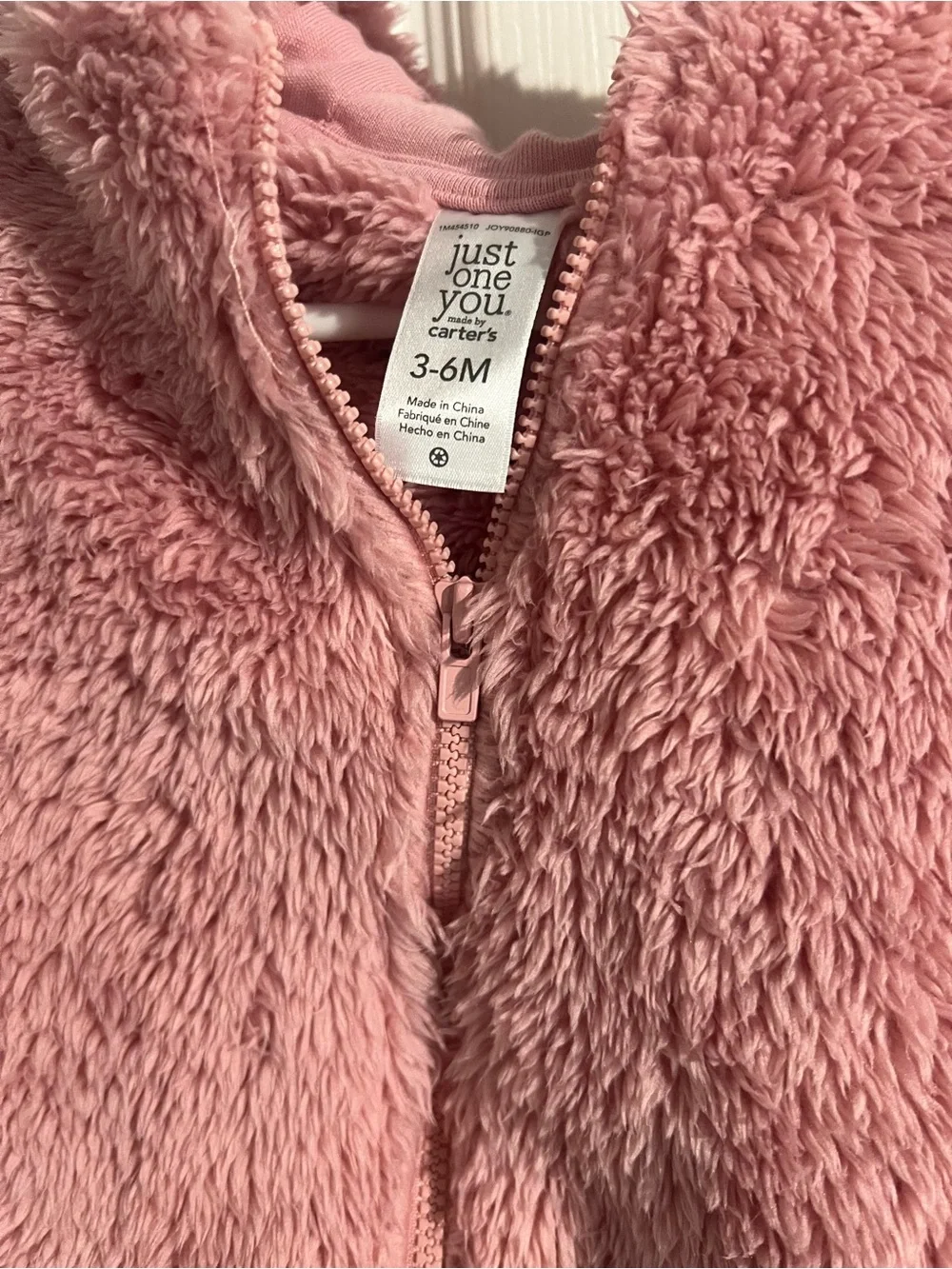 Carter's Dusty Rose Bear Hooded Fuzzy Puffer Jacket